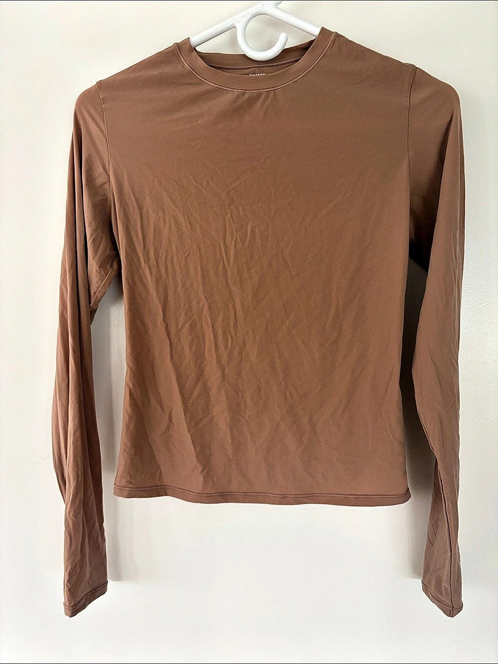 SKIMS Fits Everybody Long Sleeve T-Shirt Brown Medium
